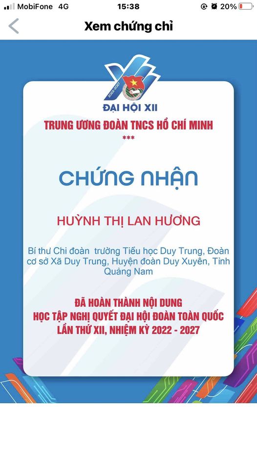 BIỂU DƯƠNG CHI ĐOÀN TRƯỜNG TIỂU HỌC XÃ DUY TRUNG